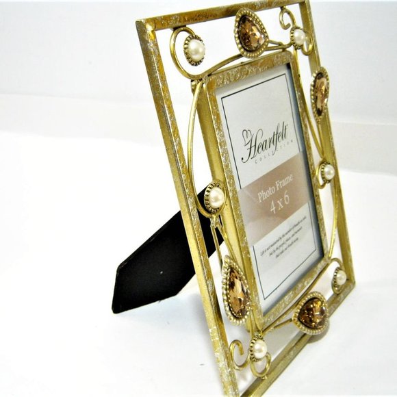 𝅺Jeweled Gold Photo Frame - Picture 3 of 6